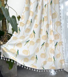 Tranquebar 152 cm (5 ft) Cotton Room Darkening Window Curtain Single Curtain