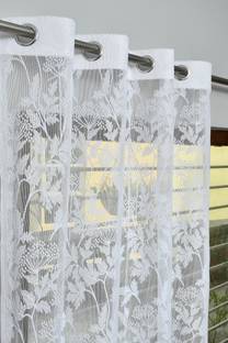 Rashee Creations 153 cm (5 ft) Net Transparent Window Curtain (Pack Of 2)