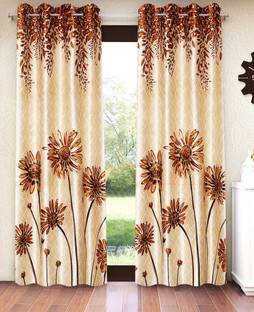 Home Sizzler 213 cm (7 ft) Polyester Semi Transparent Door Curtain (Pack Of 2)
