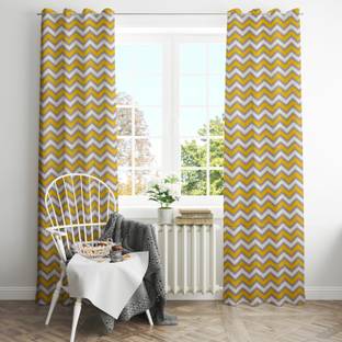 HOMEMONDE 243 cm (8 ft) Cotton Room Darkening Shower Curtain (Pack Of 2)