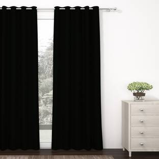 Story@home 215 cm (7 ft) Door Polyester, Silk Blackout Curtain Single Curtain