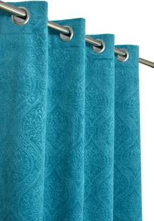 Panipat Textile Hub 153 cm (5 ft) Window Velvet Room Darkening Curtain (Pack Of 2)