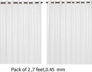 VSTUCART 213 cm (7 ft) PVC Transparent Door Curtain (Pack Of 2)