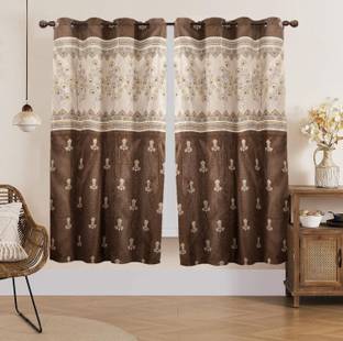 STUTI WORLD 152 cm (5 ft) Polyester Semi Transparent Window Curtain (Pack Of 2)