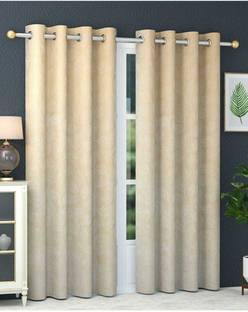 Stackers 274 cm (9 ft) Long Door Velvet Room Darkening Curtain (Pack Of 2)