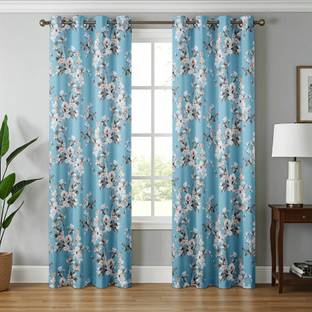 Kraftiq Homes 214 cm (7 ft) Door Polyester Blackout Curtain (Pack Of 2)