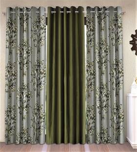 Fashion String 213 cm (7 ft) Polyester Semi Transparent Door Curtain (Pack Of 3)