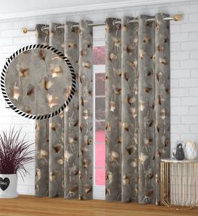 VELOURA 274.32 cm (9 ft) Long Door Velvet Room Darkening Curtain (Pack Of 2)