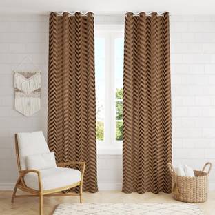 Kraftiq Homes 152 cm (5 ft) Window Velvet Room Darkening Curtain (Pack Of 2)
