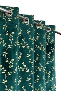 FABDRAPE 274.32 cm (9 ft) Velvet Room Darkening Long Door Curtain (Pack Of 2)