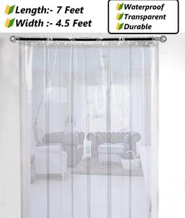 Pop Shade 213 cm (7 ft) PVC Transparent Door Curtain Single Curtain