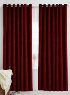 Panipat Textile Hub 213.5 cm (7 ft) Polyester Door Curtain (Pack Of 2)