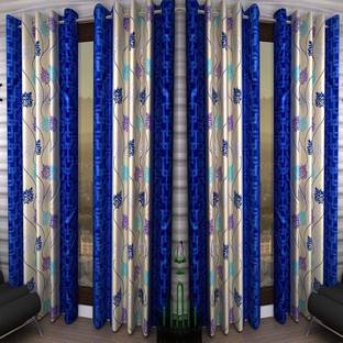 India Furnish 213 cm (7 ft) Polyester Semi Transparent Door Curtain (Pack Of 4)