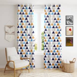 HOMEMONDE 274 cm (9 ft) Cotton Semi Transparent Long Door Curtain (Pack Of 2)