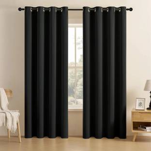 Home Stylish 213 cm (7 ft) Door Silk Blackout Curtain (Pack Of 2)