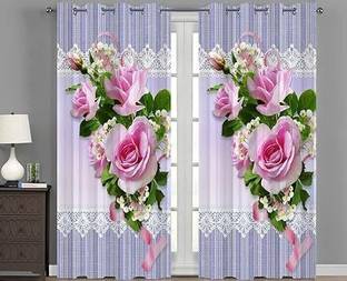 GRIZNA 154 cm (5 ft) Window Polyester Room Darkening Curtain (Pack Of 2)