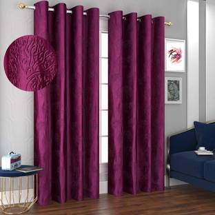 Kraftiq Homes 274 cm (9 ft) Polyester Room Darkening Long Door Curtain (Pack Of 2)