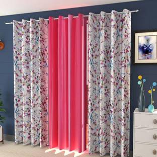 shopgallery 214 cm (7 ft) Door Polyester Room Darkening Curtain (Pack Of 3)