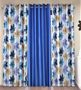Home Sizzler 153 cm (5 ft) Polyester Semi Transparent Window Curtain (Pack Of 3)