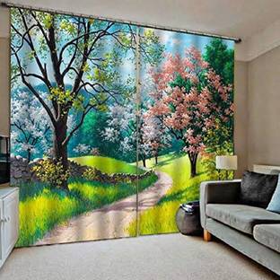 Pvr Fashion 275 cm (9 ft) Long Door Polyester Room Darkening Curtain (Pack Of 2)