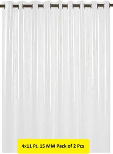 Gangji 330 cm (11 ft) Long Door PVC Transparent Curtain (Pack Of 2)
