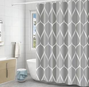 HOMETHREADS 200 cm (7 ft) Polyester Room Darkening Shower Curtain Single Curtain