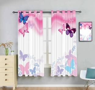 Newturn 155 cm (5 ft) Polyester Room Darkening Window Curtain (Pack Of 2)