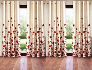 Home Sizzler 153 cm (5 ft) Window Polyester Semi Transparent Curtain (Pack Of 4)