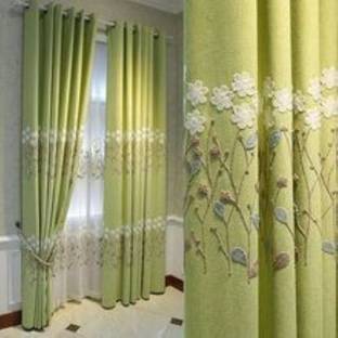 RD 214 cm (7 ft) Door Polyester Room Darkening Curtain (Pack Of 2)