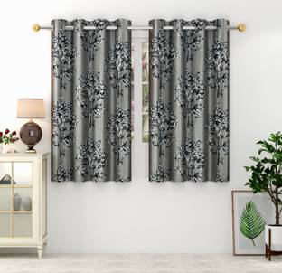 Panipat Textile Hub 152 cm (5 ft) Polyester Semi Transparent Window Curtain (Pack Of 2)