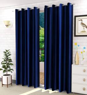 Kraftiq Homes 152 cm (5 ft) Polyester Semi Transparent Window Curtain (Pack Of 2)
