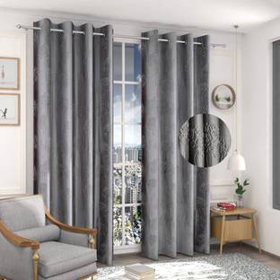 Quibble 152 cm (5 ft) Polyester Semi Transparent Window Curtain (Pack Of 2)