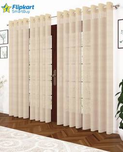 Flipkart SmartBuy 214 cm (7 ft) Door Tissue Transparent Curtain (Pack Of 4)