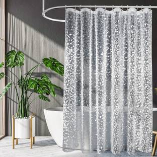 uniquella 211.5 cm (7 ft) Shower PVC Semi Transparent Curtain Single Curtain