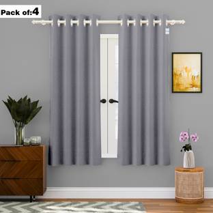 HOMESTIC by Kuber Industries 152 cm (5 ft) Cotton Blackout Window Curtain (Pack Of 4)