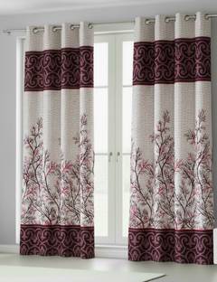 Home Sizzler 153 cm (5 ft) Window Polyester Semi Transparent Curtain (Pack Of 2)