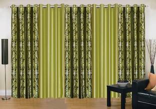 PARADISE HOME DECOR 213.3 cm (7 ft) Polyester Room Darkening Door Curtain (Pack Of 5)