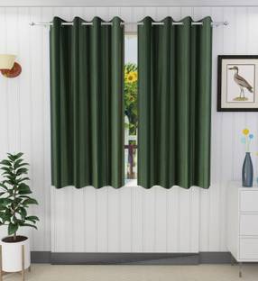 Panipat Textile Hub 152.4 cm (5 ft) Polyester Window Curtain (Pack Of 2)