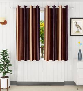 Flipkart SmartBuy 152.4 cm (5 ft) Polyester Semi Transparent Window Curtain (Pack Of 2)