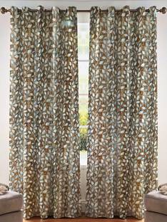 Kanodia Poly Fab 213 cm (7 ft) Door Polyester Semi Transparent Curtain (Pack Of 2)