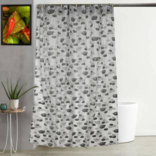 KUBER INDUSTRIES 213 cm (7 ft) PVC Semi Transparent Shower Curtain Single Curtain