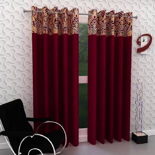 Phyto Home 213 cm (7 ft) Door Polyester Semi Transparent Curtain (Pack Of 2)