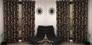 STAMEN 214 cm (7 ft) Polyester Semi Transparent Door Curtain (Pack Of 4)