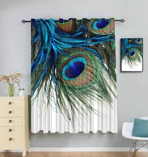 Newturn 155 cm (5 ft) Polyester Room Darkening Window Curtain Single Curtain