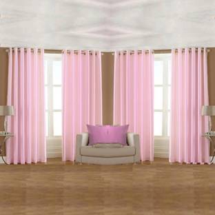 Adimanav 152.4 cm (5 ft) पॉलिएस्टर खिड़की पर्दा (4  का पैक)