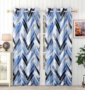 Panipat Textile Hub 213 cm (7 ft) Door Polyester Blackout Curtain (Pack Of 2)