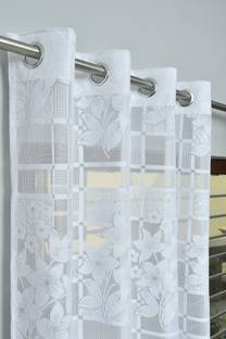 Flipkart SmartBuy 152 cm (5 ft) Net Semi Transparent Window Curtain (Pack Of 2)