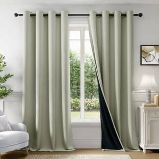 HOMEMONDE 213.36 cm (7 ft) Door Polyester Blackout Curtain (Pack Of 2)