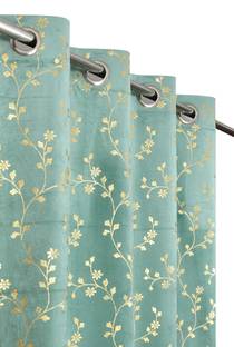 FABDRAPE 274.32 cm (9 ft) Velvet Room Darkening Long Door Curtain (Pack Of 2)