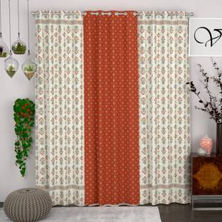 CHHAVI INDIA 213 cm (7 ft) Polycotton Semi Transparent Door Curtain (Pack Of 3)